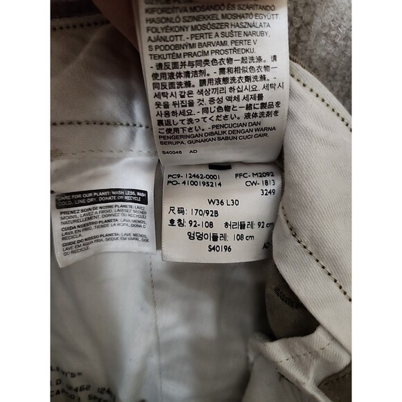 Levis Camouflage Cargo Chino Pants Mens 36x30(28) Green Tan Pockets 100% Cotton - Picture 10 of 11